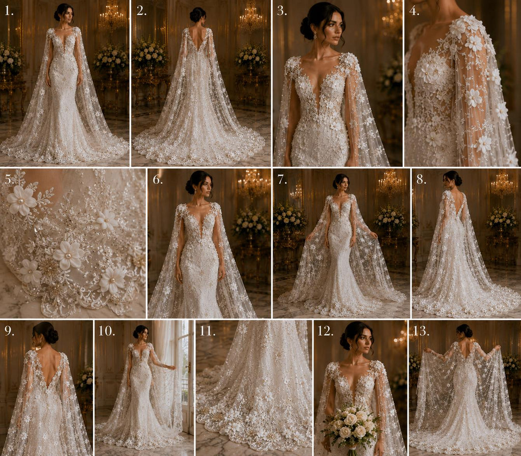 Beaded 3D Floral - White - Design Embroidery With Beaded/Rhinestones on a Mesh Fabric By Yard. Sequins Mesh 3D Flower