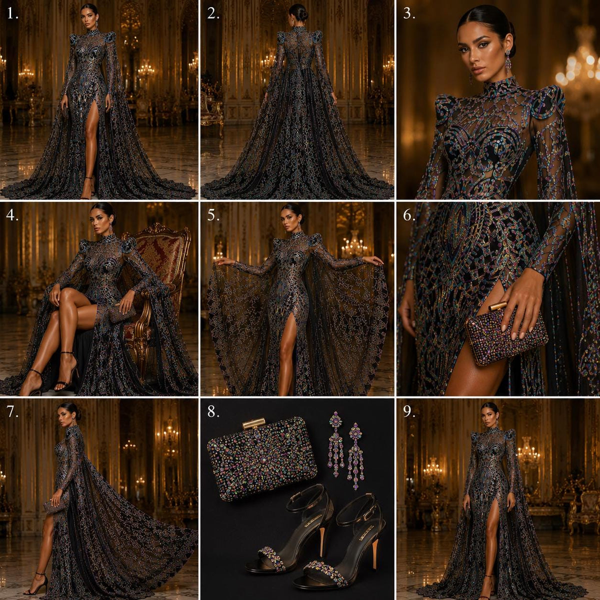 Black - Marvelous Mermaid Luxury Shiny Sequin 4-Way Stretch Mesh Fabric – Prom & Evening Dress Material By The Yard.