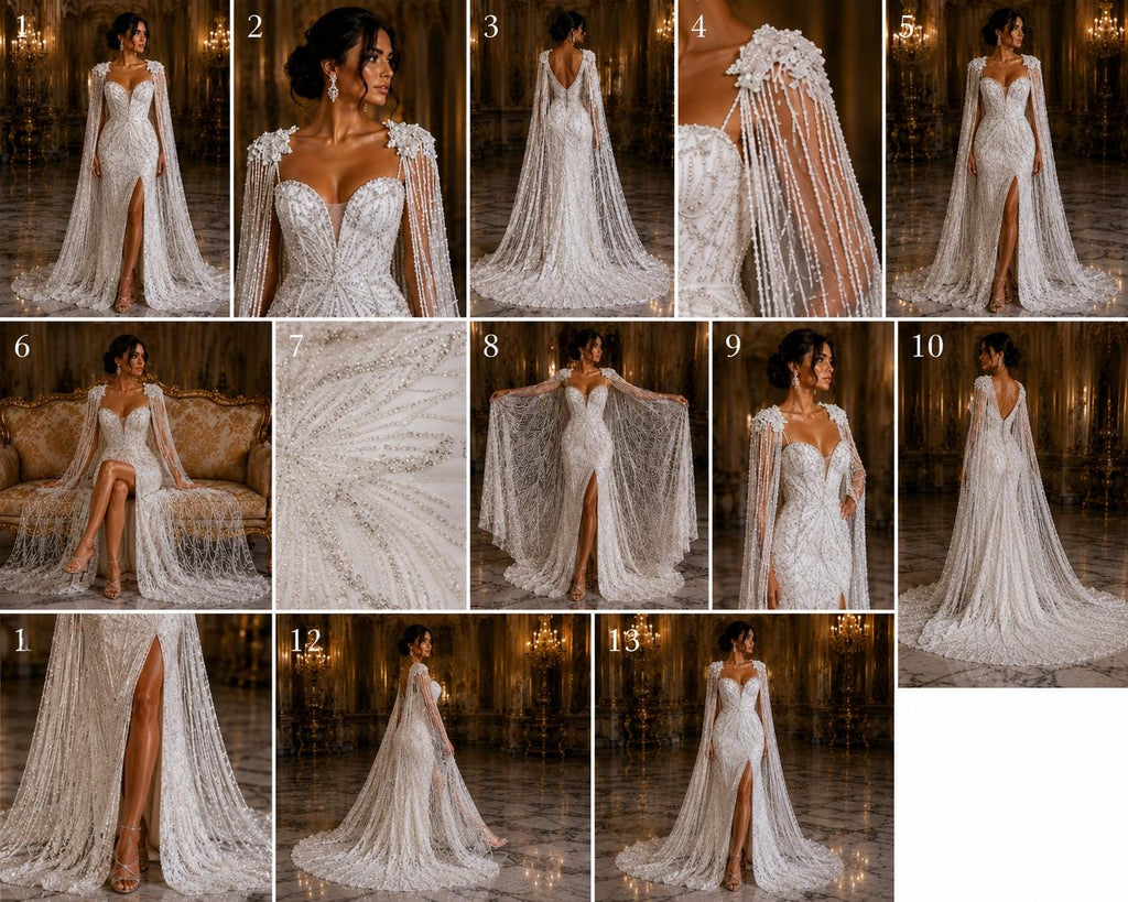 WHITE - Luxurious Design Lace - Beaded Design with Embroidered Sequins and Beads On a Mesh Lace Fabric By The Yard