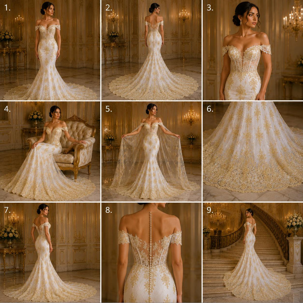 Ivory Luxurious Design Lace - Beaded Design with Embroidered Sequins and Beads On a Mesh Lace Fabric By The Yard