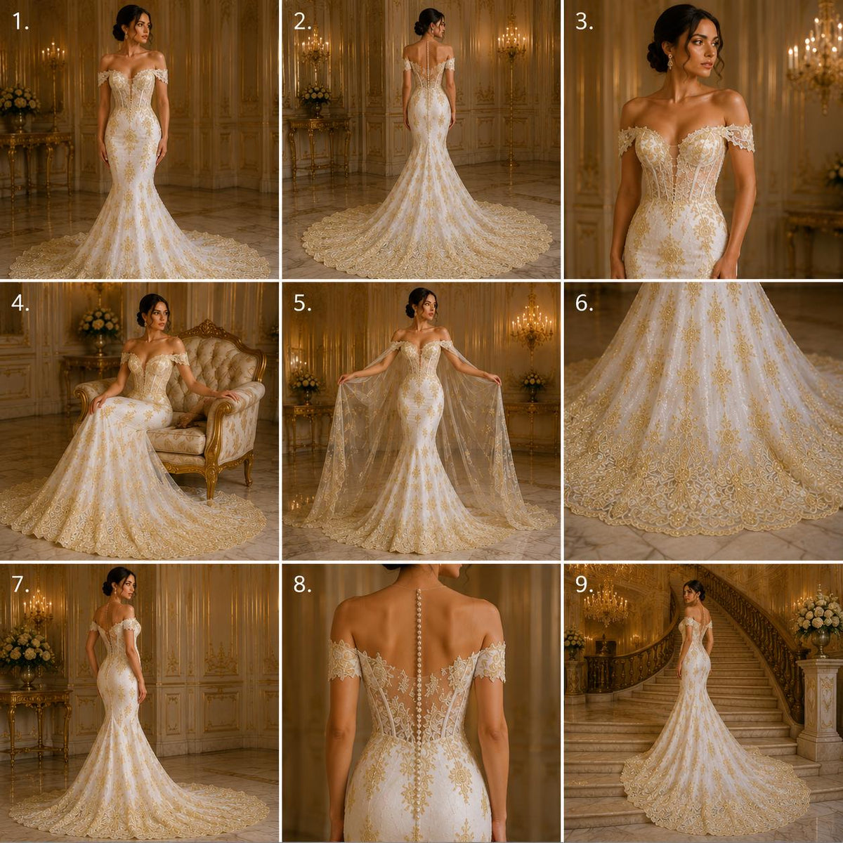 Ivory Luxurious Design Lace - Beaded Design with Embroidered Sequins and Beads On a Mesh Lace Fabric By The Yard