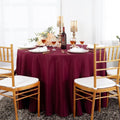 BURGUNDY - 108" Polyester Poplin Washable Round Tablecloth, For Table Cover, Fabric Table Cloth Dinning, Kitchen, Party