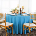 TURQUOISE - 108" Polyester Poplin Washable Round Tablecloth, For Table Cover, Fabric Table Cloth Dinning, Kitchen, Party