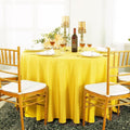 YELLOW - 108" Polyester Poplin Washable Round Tablecloth, For Table Cover, Fabric Table Cloth Dinning, Kitchen, Party