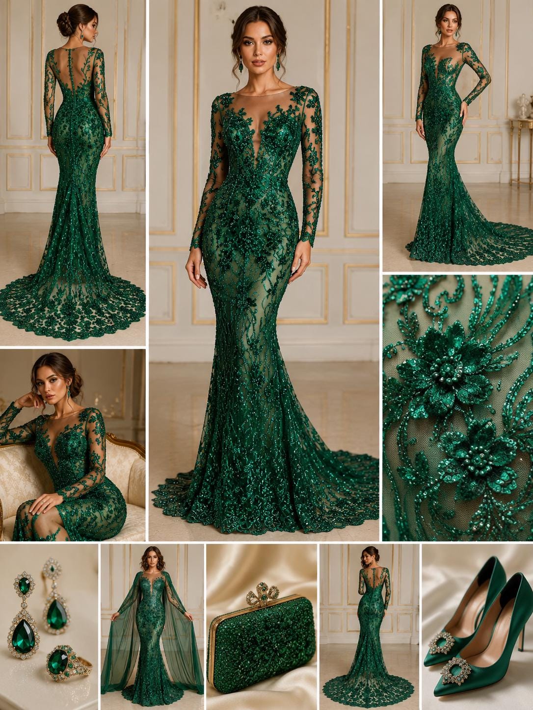 Luxurious Design Lace - HUNTER - Beaded Design with Embroidered Sequins and Beads On a Mesh Lace Fabric By The Yard