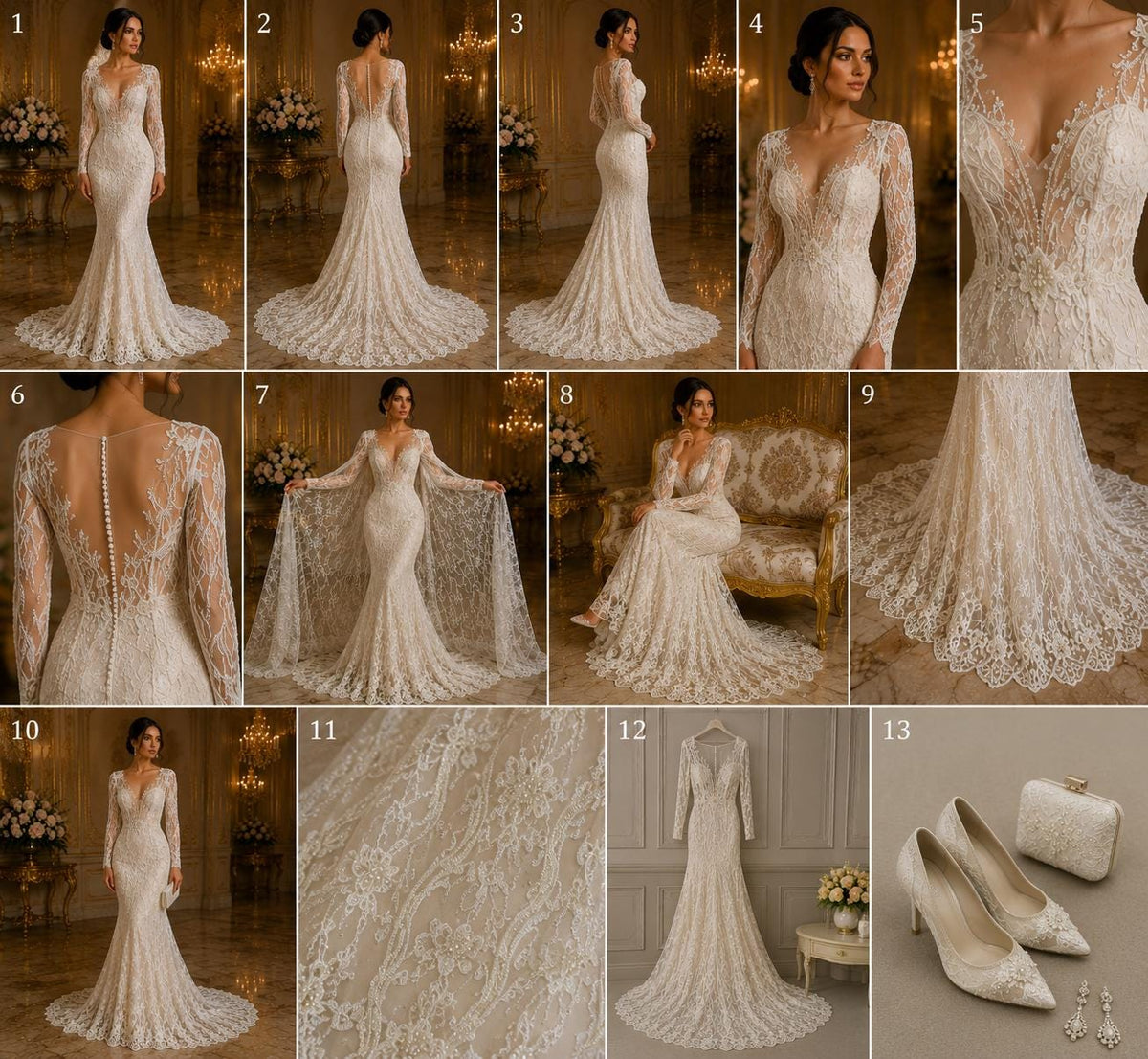 Luxurious Design Lace - IVORY - Beaded Design with Embroidered Sequins and Beads On a Mesh Lace Fabric By The Yard