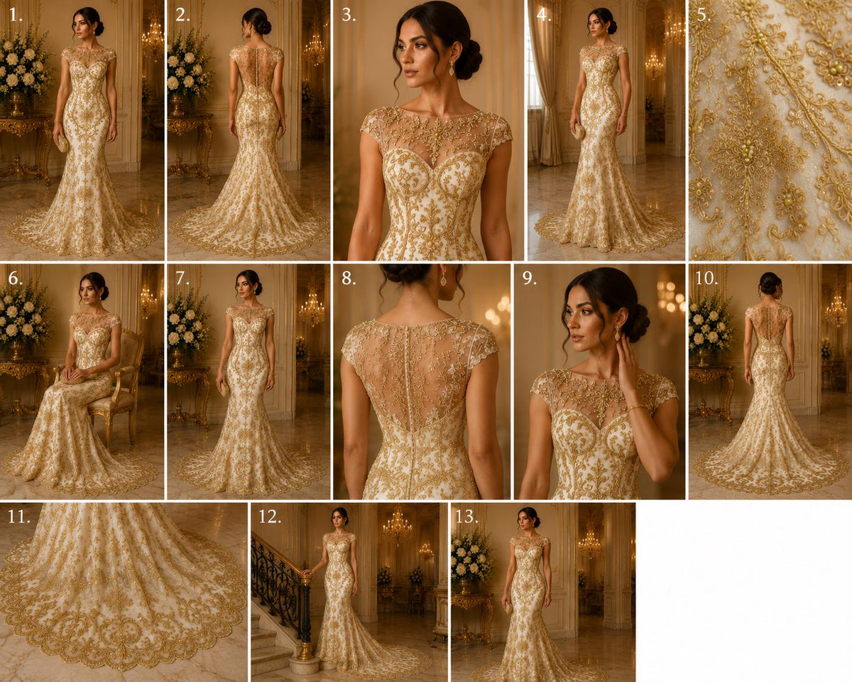My Lady Luxury Lace - Khaki - Hand Beaded Design with Embroidered Sequins and Beads On a Mesh Lace Fabric. Sold By The Yard