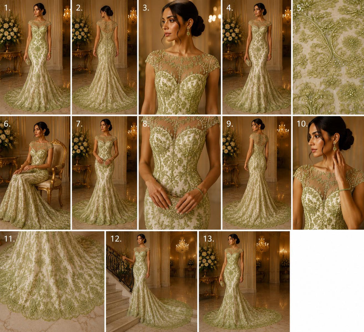 My Lady Luxury Lace - Lime - Hand Beaded Design with Embroidered Sequins and Beads On a Mesh Lace Fabric. Sold By The Yard