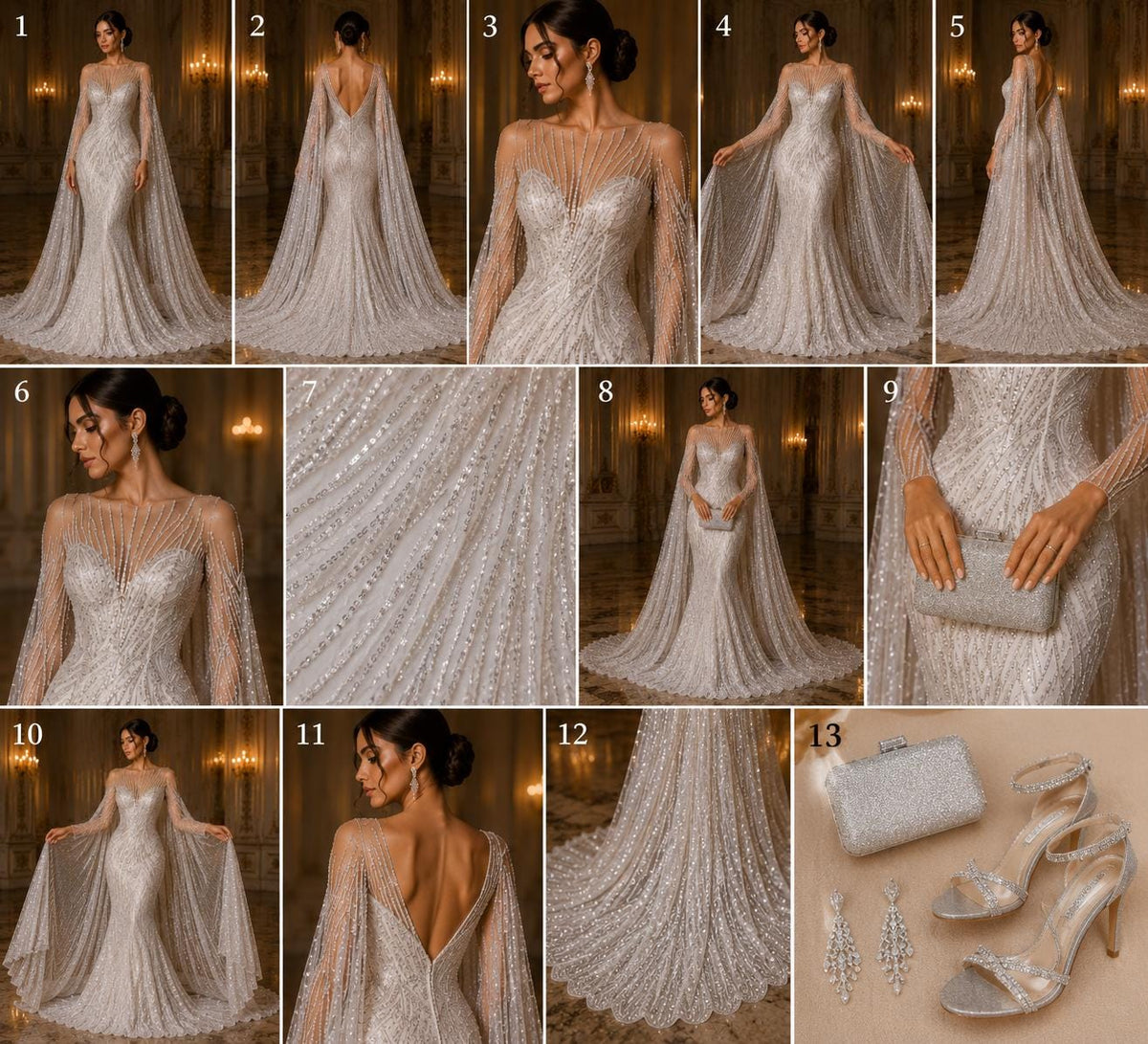 Luxury Lace - WHITE - Beaded Design with Embroidered Sequins and Beads On a Mesh Lace Fabric for Prom Dress By The Yard