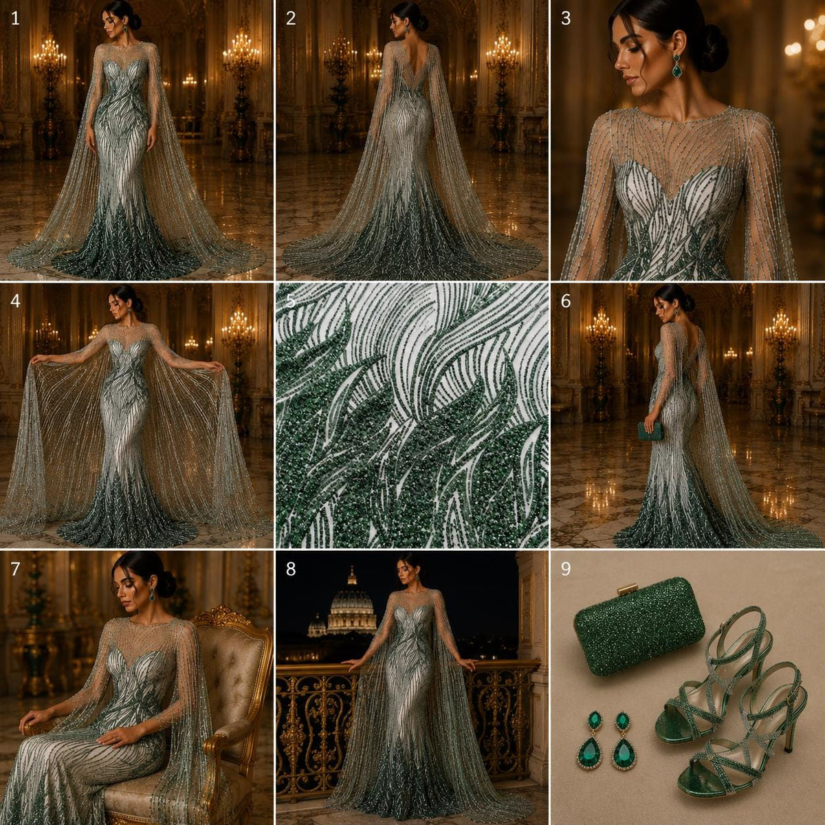 Luxury Lace - HUNTER - Beaded Design with Embroidered Sequins and Beads On a Mesh Lace Fabric for Prom Dress By The Yard