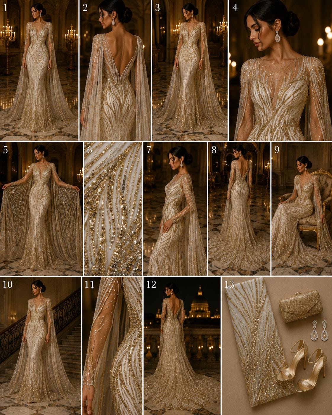 Luxury Lace - CHAMPAGNE - Beaded Design with Embroidered Sequins and Beads On a Mesh Lace Fabric for Prom Dress By The Yard