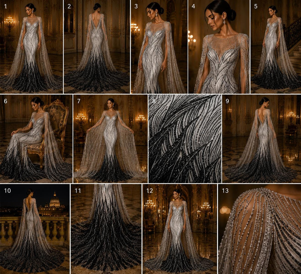 Luxury Lace - BLACK - Beaded Design with Embroidered Sequins and Beads On a Mesh Lace Fabric for Prom Dress By The Yard