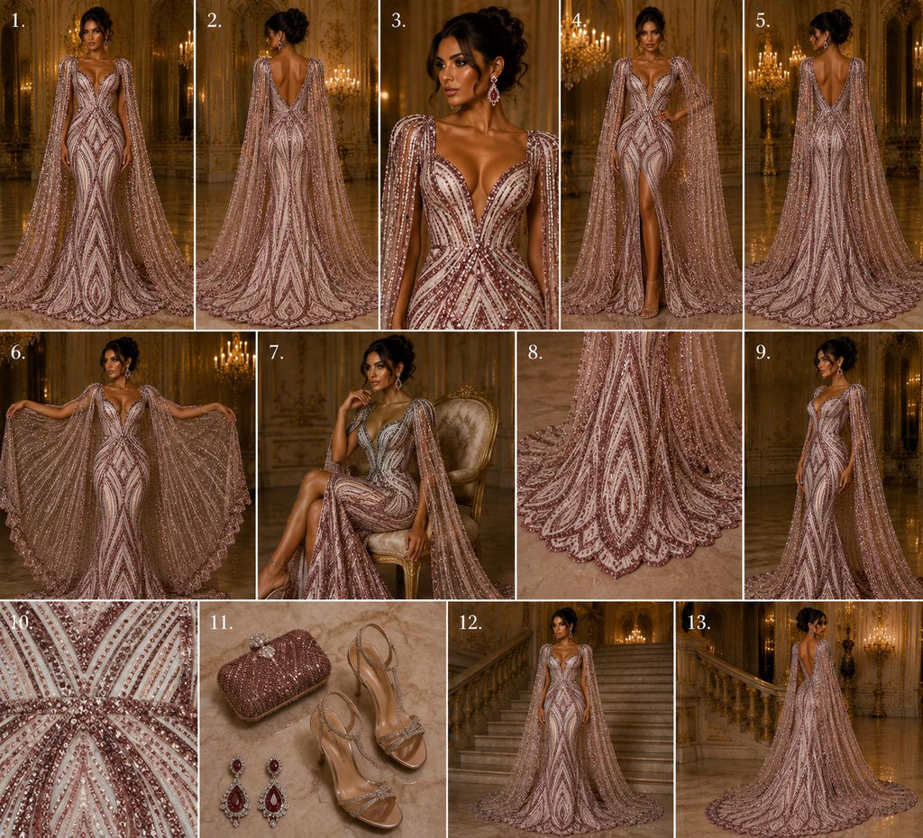 PINK - Geometric Luxury Lace  - Beaded Design with Embroidered Sequins and Beads On a Mesh Lace Fabric for Prom Dress By The Yard