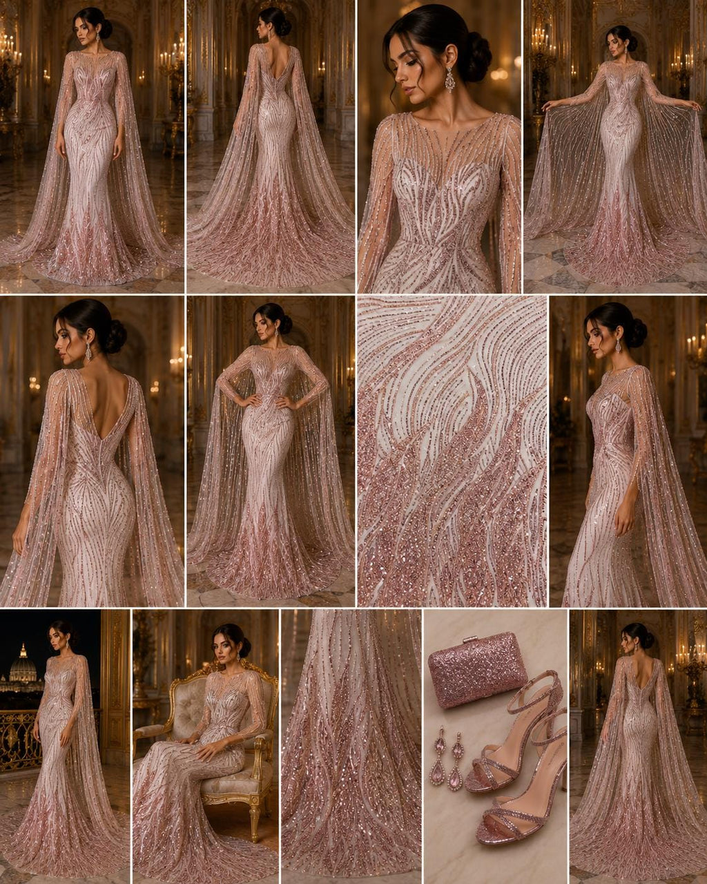 Luxury Lace - PINK - Beaded Design with Embroidered Sequins and Beads On a Mesh Lace Fabric for Prom Dress By The Yard