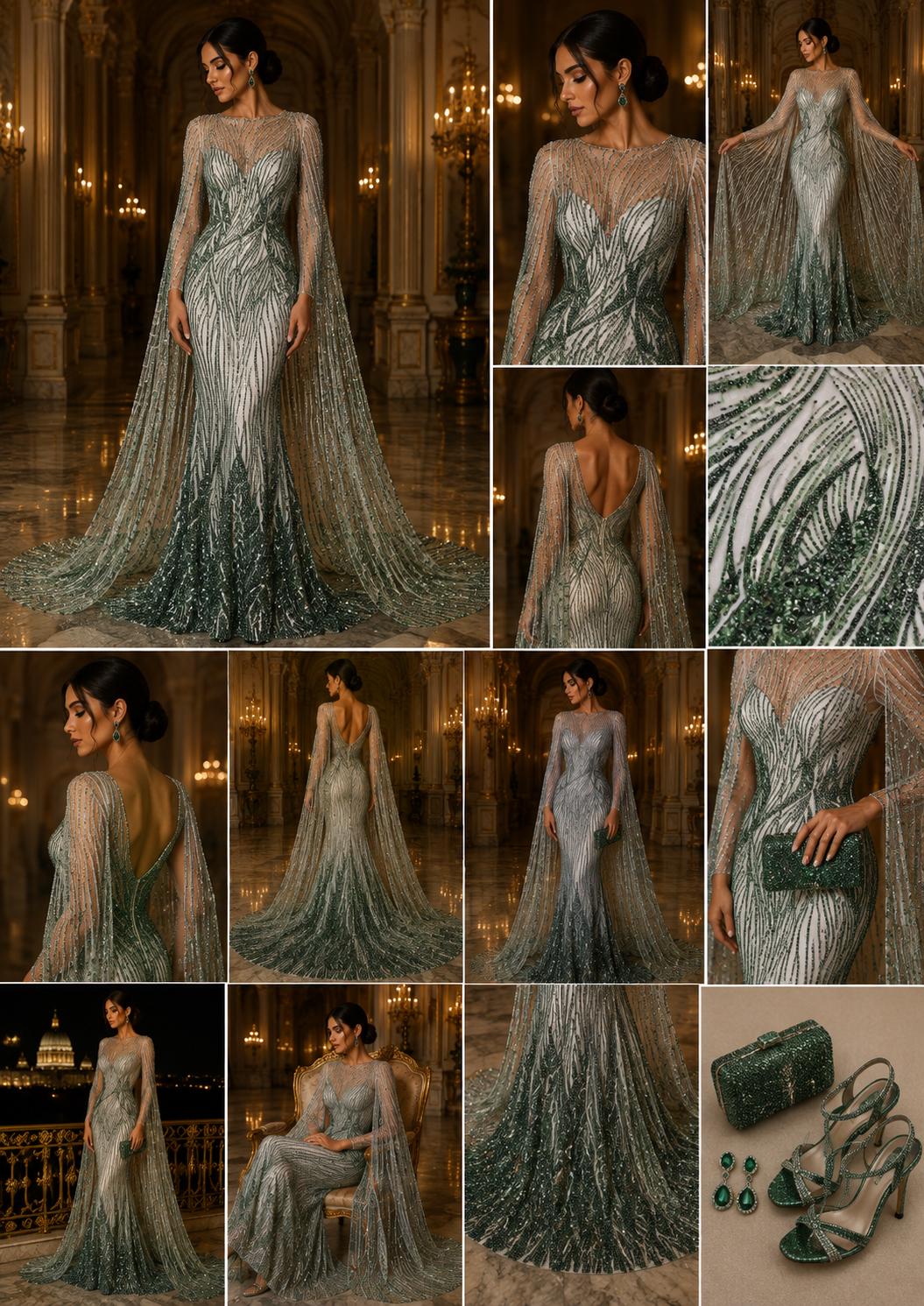 Luxury Lace - HUNTER - Beaded Design with Embroidered Sequins and Beads On a Mesh Lace Fabric for Prom Dress By The Yard