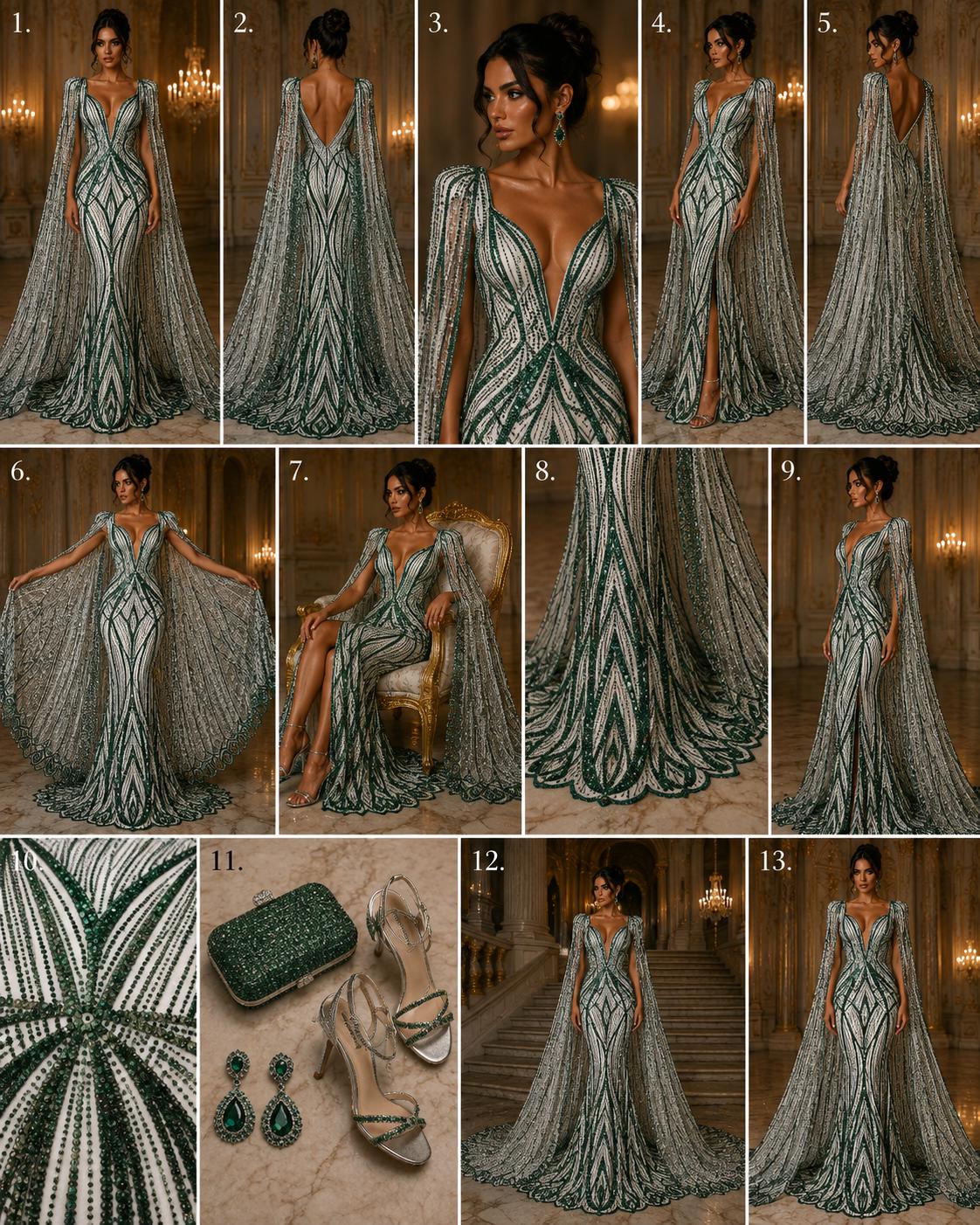 HUNTER - Geometric Luxury Lace  - Beaded Design with Embroidered Sequins and Beads On a Mesh Lace Fabric for Prom Dress By The Yard