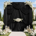 50Ft x 12Ft - BLACK - Wrinkle Free Backdrop Curtains for Parties  - 10 Panels 5x12ft Interlock Backdrop for Weddings Birthday Curtains