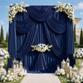 50Ft x 12Ft - NAVY BLUE - Wrinkle Free Backdrop Curtains for Parties  - 10 Panels 5x12ft Interlock Backdrop for Weddings Birthday Curtains