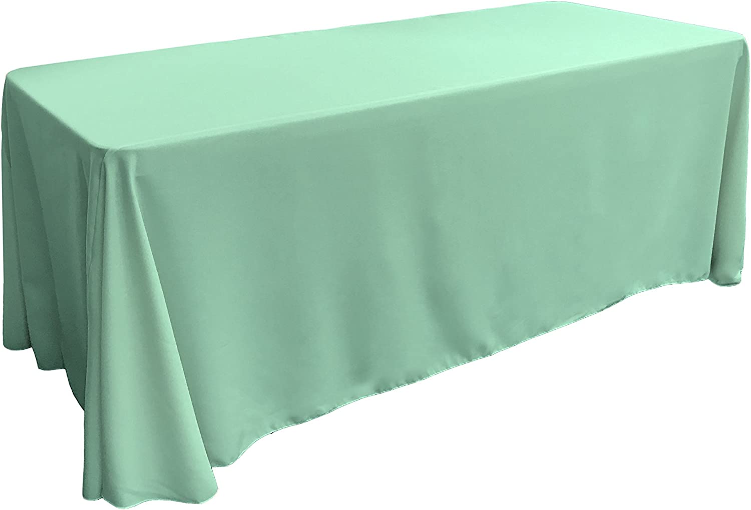 90" - MINT - Rectangular Polyester Poplin Washable Tablecloth, Stain and Wrinkle Resistant Table Cover Fabric Table Cloth for Dinning, Kitchen, Party