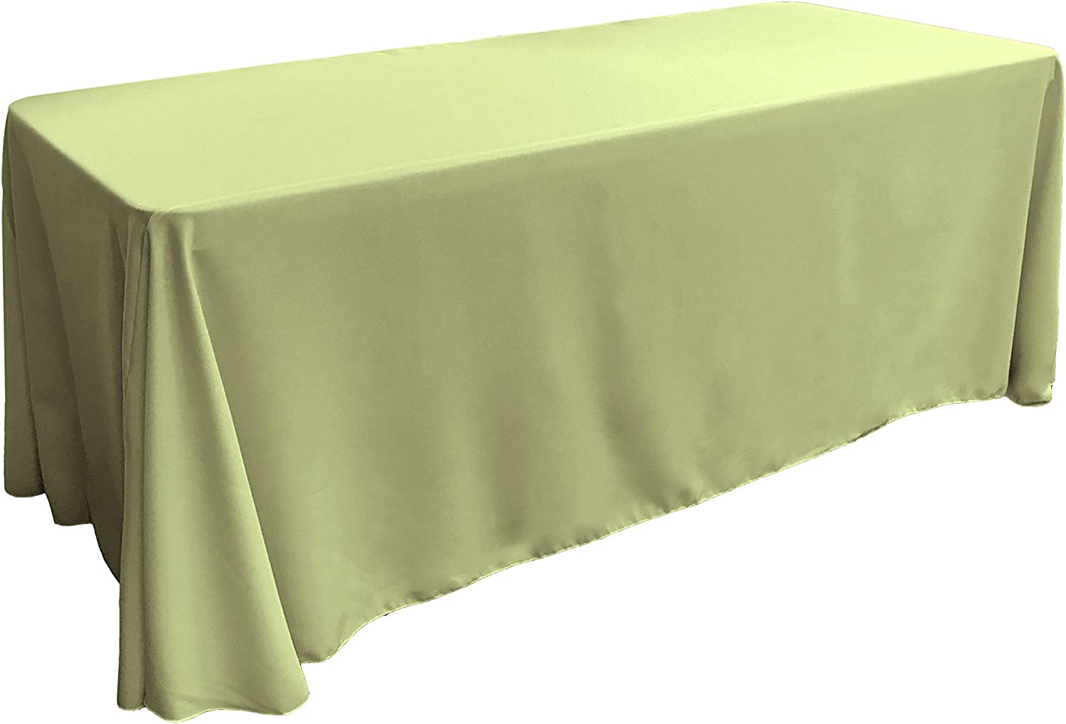 90" - SAGE - Rectangular Polyester Poplin Washable Tablecloth, Stain and Wrinkle Resistant Table Cover Fabric Table Cloth for Dinning, Kitchen, Party