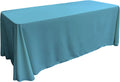 90" - TURQUOISE - Rectangular Polyester Poplin Washable Tablecloth, Stain and Wrinkle Resistant Table Cover Fabric Table Cloth for Dinning, Kitchen, Party