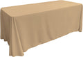 90" - KHAKI - Rectangular Polyester Poplin Washable Tablecloth, Stain and Wrinkle Resistant Table Cover Fabric Table Cloth for Dinning, Kitchen, Party