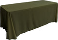 90" - OLIVE - Rectangular Polyester Poplin Washable Tablecloth, Stain and Wrinkle Resistant Table Cover Fabric Table Cloth for Dinning, Kitchen, Party