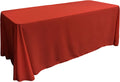 90" - RED - Rectangular Polyester Poplin Washable Tablecloth, Stain and Wrinkle Resistant Table Cover Fabric Table Cloth for Dinning, Kitchen, Party