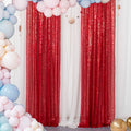 RED - Sequin Curtains 2 Panels - Baby Shower Backdrop Glitter Backdrop Sequin Backdrop for Wedding