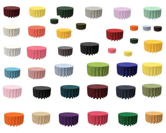 108" Round Polyester Poplin Washable Tablecloth, Stain and Wrinkle Resistant Table Cover, Fabric Table Cloth for Dinning, Kitchen, Party