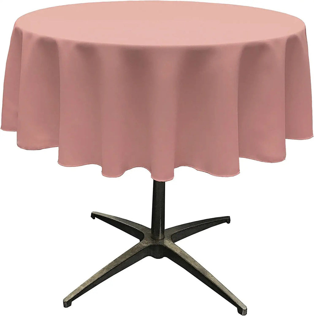 48" - Round Polyester Poplin Washable Tablecloth, Stain and Wrinkle Resistant Table Cover, Fabric Table Cloth for Dinning, Kitchen, Party