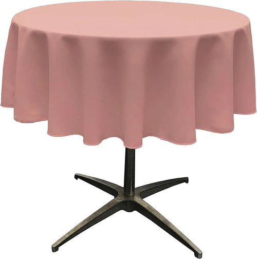 51" - Round Polyester Poplin Washable Tablecloth, Stain and Wrinkle Resistant Table Cover, Fabric Table Cloth for Dinning, Kitchen, Party
