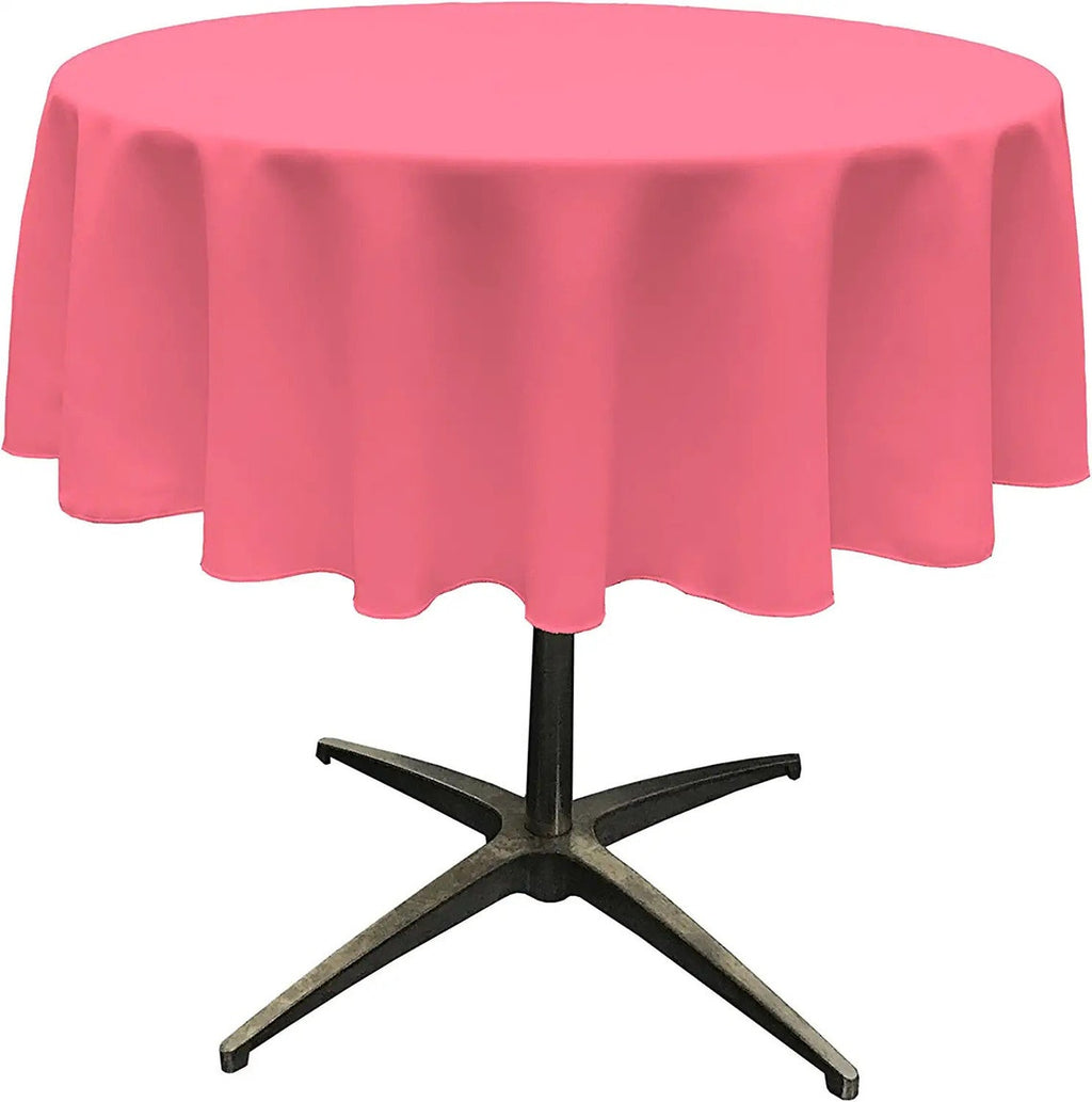 58" - Round Polyester Poplin Washable Tablecloth, Stain and Wrinkle Resistant Table Cover, Fabric Table Cloth for Dinning, Kitchen, Party
