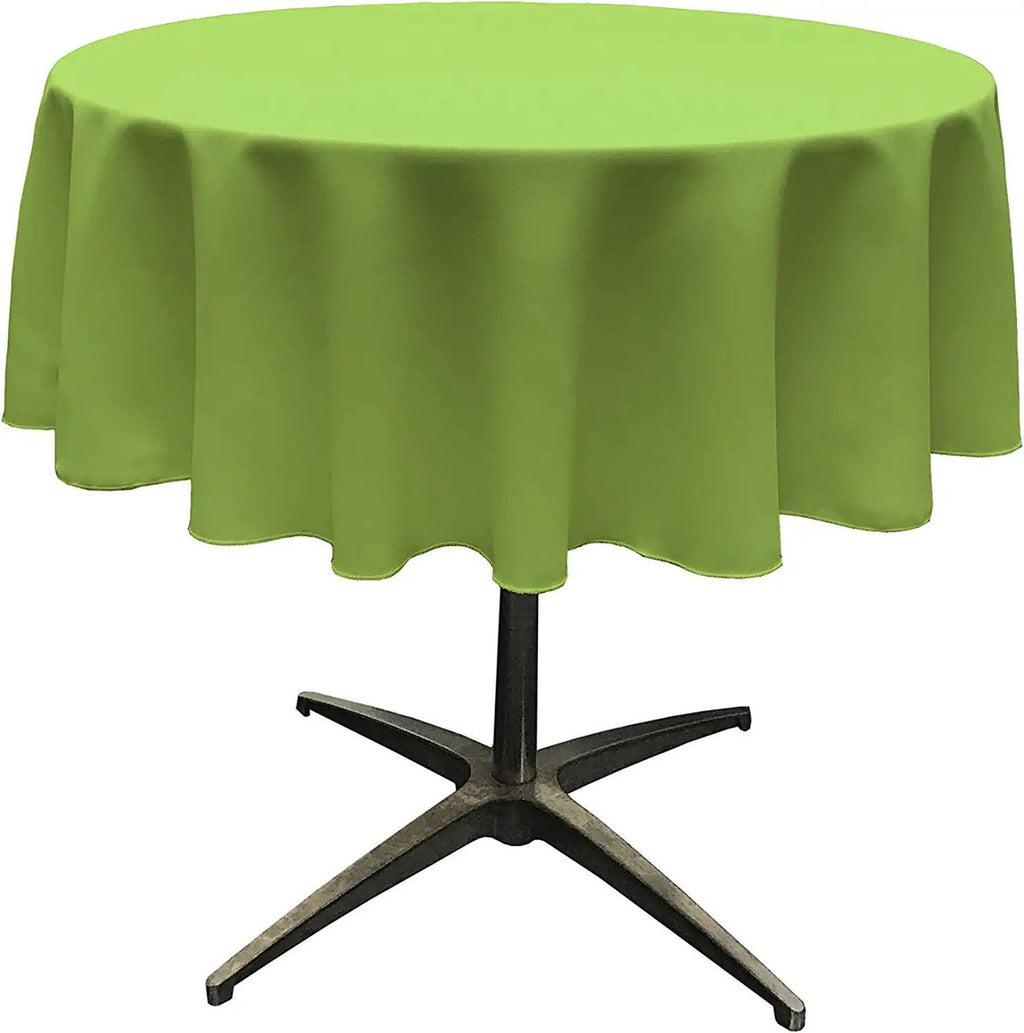 54" - Round Polyester Poplin Washable Tablecloth, Stain and Wrinkle Resistant Table Cover, Fabric Table Cloth for Dinning, Kitchen, Party