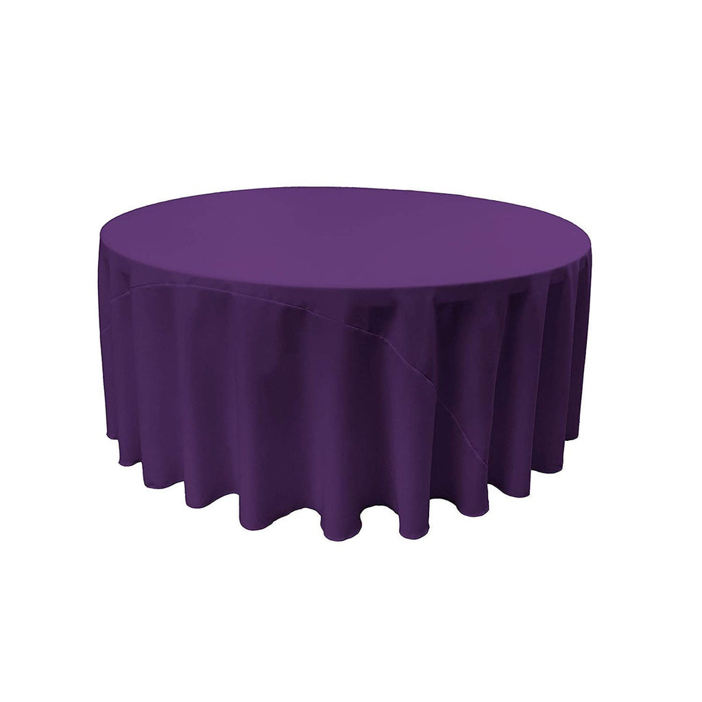72" Round Polyester Poplin Washable Tablecloth, Stain and Wrinkle Resistant Table Cover, Fabric Table Cloth for Dinning, Kitchen, Party