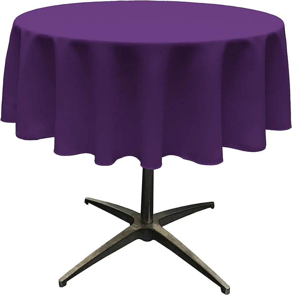 30" - Round Polyester Poplin Washable Tablecloth, Stain and Wrinkle Resistant Table Cover, Fabric Table Cloth for Dinning, Kitchen, Party