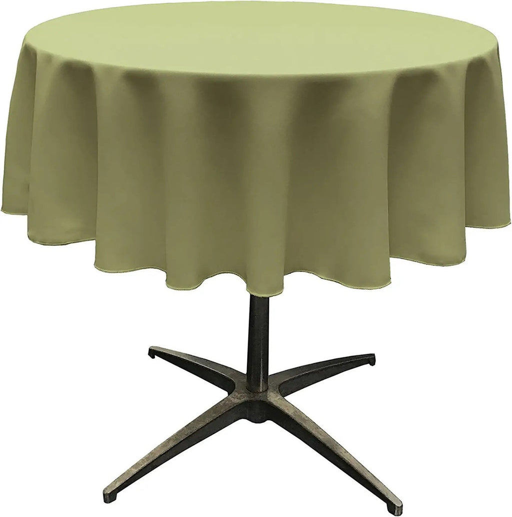 58" - Round Polyester Poplin Washable Tablecloth, Stain and Wrinkle Resistant Table Cover, Fabric Table Cloth for Dinning, Kitchen, Party