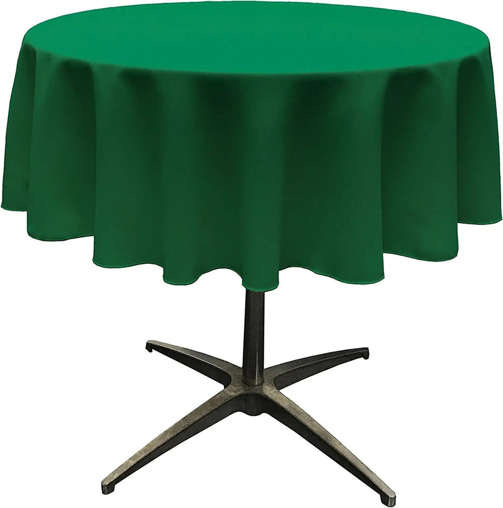 30" - Round Polyester Poplin Washable Tablecloth, Stain and Wrinkle Resistant Table Cover, Fabric Table Cloth for Dinning, Kitchen, Party