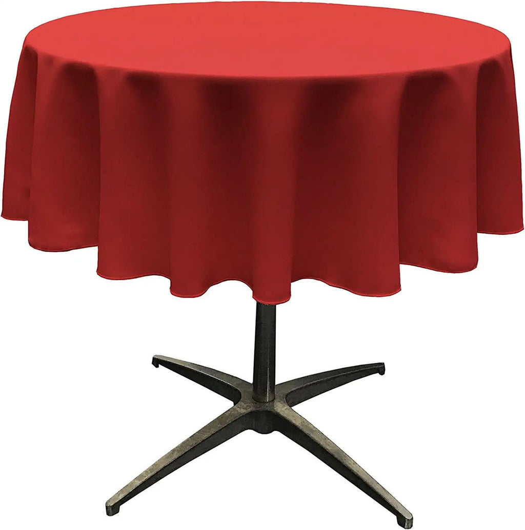 30" - Round Polyester Poplin Washable Tablecloth, Stain and Wrinkle Resistant Table Cover, Fabric Table Cloth for Dinning, Kitchen, Party