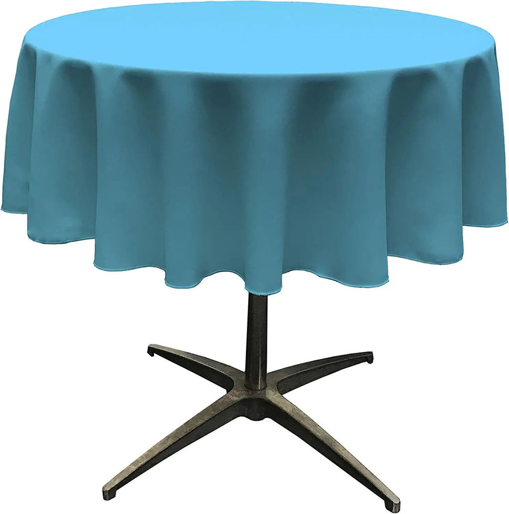 30" - Round Polyester Poplin Washable Tablecloth, Stain and Wrinkle Resistant Table Cover, Fabric Table Cloth for Dinning, Kitchen, Party