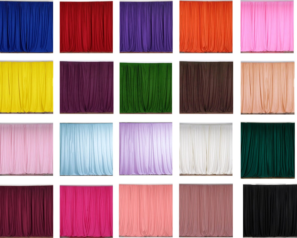 Seamless Backdrop Drape Panel, All Sizes Available in Polyester Poplin, Party Supplies Curtains.