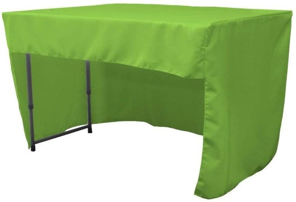 Fitted Tablecloth with Open Back Design- Poplin Fitted Table 72" Long x 30" Wide x 30" High Stain and Wrinkle Resistant Table Cover Fabric
