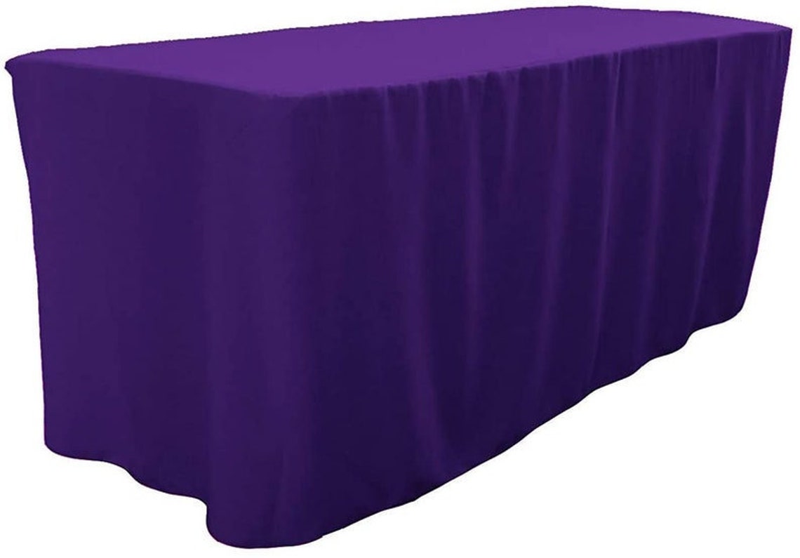 Box Cover Tablecloth - Poplin Fitted, Box Cover Tablecloth ( 72" Long x 30" Wide x 30" High) Stain and Wrinkle Resistant Table Cover Fabric
