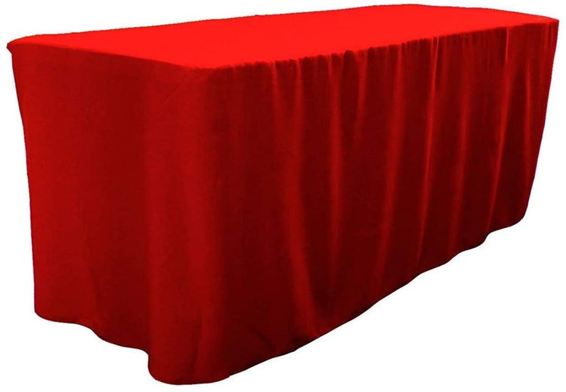 Box Cover Tablecloth - Poplin Fitted, Box Cover Tablecloth ( 72" Long x 30" Wide x 30" High) Stain and Wrinkle Resistant Table Cover Fabric