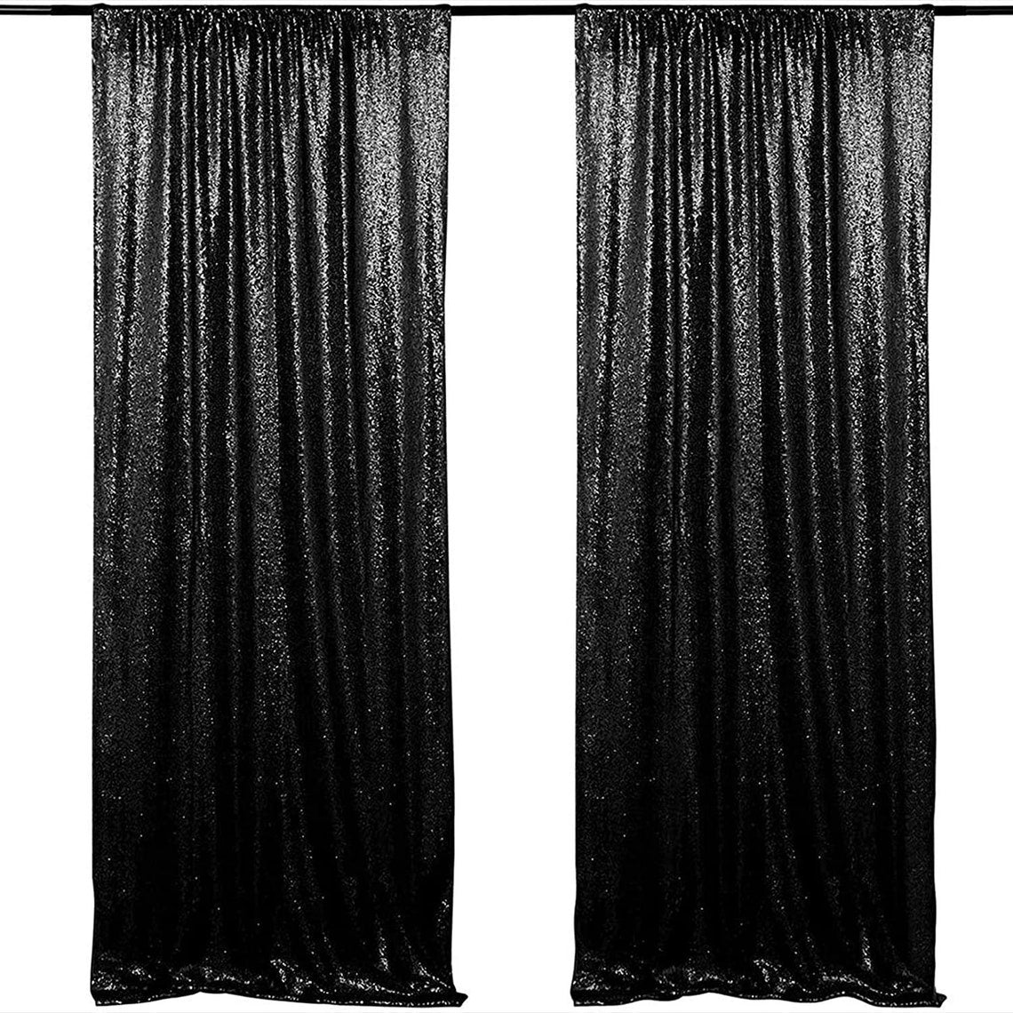Sequin Backdrop 2 Panels 4FTx9FT Christmas Party Backdrop Curtains Glitter Photo Background for Wedding Baby Shower Stage Decorations