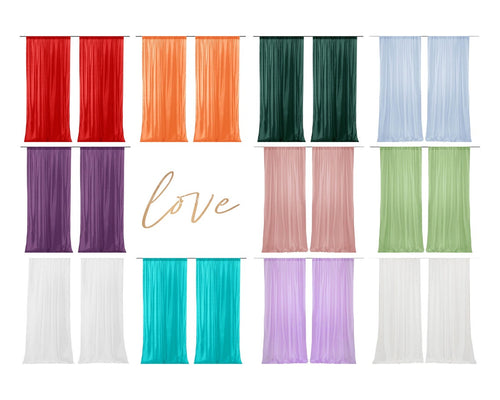 2 Panels - Chiffon Backdrop Curtains, Wrinkle-Free Sheer Chiffon Fabric Curtain Drapes for Wedding Ceremony Arch Party Stage 5 Ft by 9 Ft