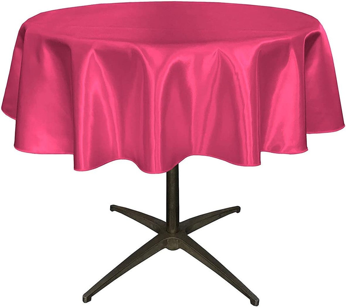 42" - Round Bridal Satin Table Overlay, for Small Coffee Table Stain and Wrinkle Resistant Table Cover,Fabric Table Cloth for Dinning, Party