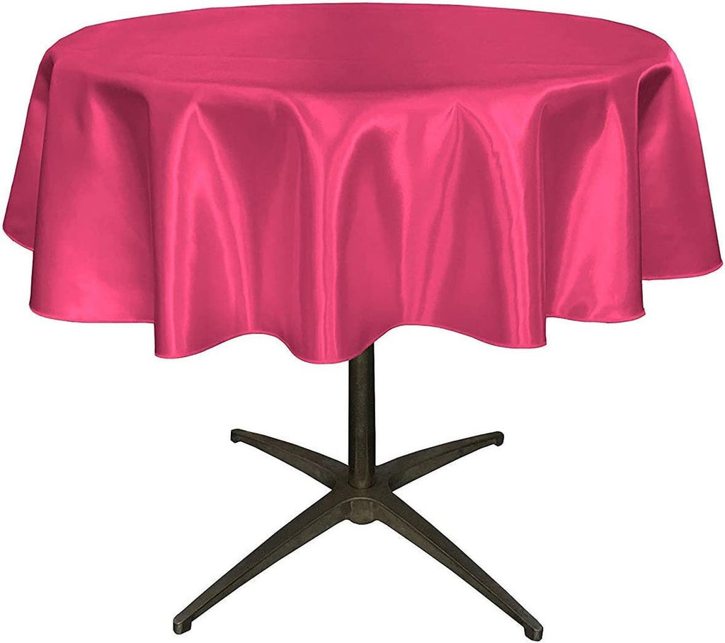 48" - Round Bridal Satin Table Overlay, for Small Coffee Table Stain and Wrinkle Resistant Table Cover,Fabric Table Cloth for Dinning, Party