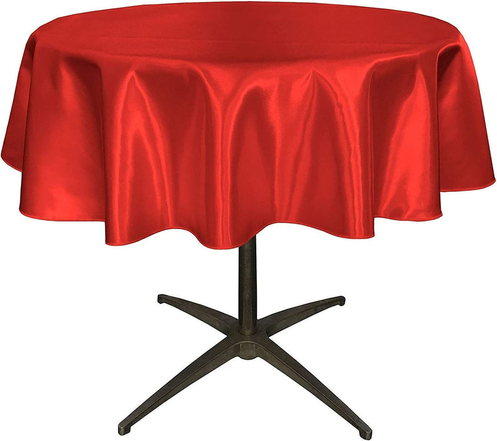 42" - Round Bridal Satin Table Overlay, for Small Coffee Table Stain and Wrinkle Resistant Table Cover,Fabric Table Cloth for Dinning, Party