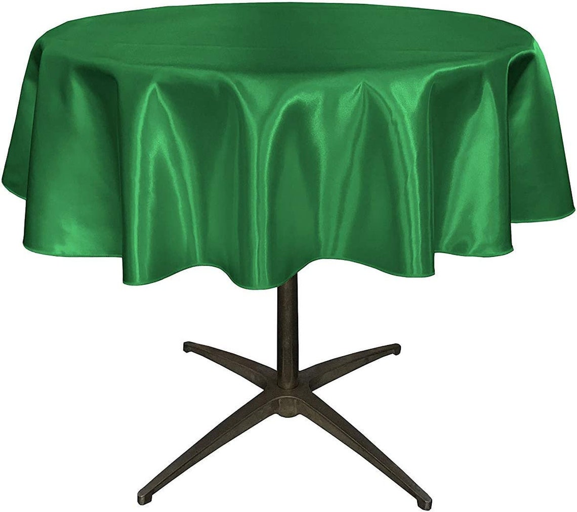 48" - Round Bridal Satin Table Overlay, for Small Coffee Table Stain and Wrinkle Resistant Table Cover,Fabric Table Cloth for Dinning, Party